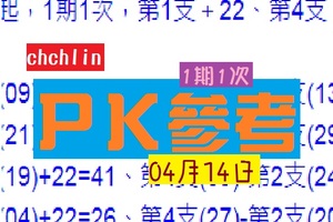 2018六合版chchlin兩碼PK第九帖04月14日1期1次伍告水唷!