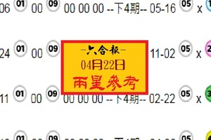 04-22六合抱抱開心報兩星參考2018六合版侯賽壘