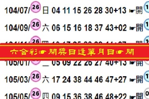 侯賽壘刺五加開獎日逢單月26日開❥05月26日六合參考