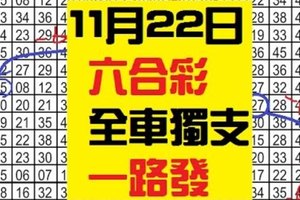 11月22日 六合彩 全車獨支.獨支.車車 車車一路發~