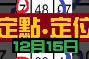 12月15日 六合彩 定點定位同數位得數 獨支專車