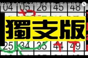 12月23日 六合彩 永不間斷 準準準!~ 獨支碰碰車