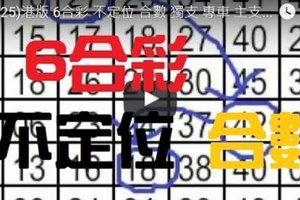 (12/25)港版 6合彩 不定位 合數 獨支 專車 主支三搶一 養牌二搶一