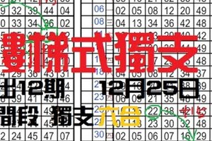 (12/25)獨支和 樓梯式獨碰和拖牌2中1立柱分析+養車二期內挑戰連莊