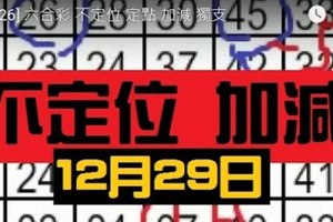 12/29 六合彩 不定位 定點 加減 獨支