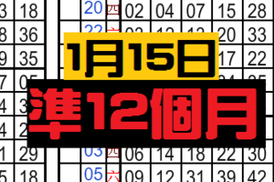 1月15日 六合彩 準12個月 白玫瑰 專車 獨支專車 ~~~