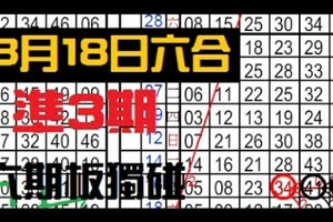 3月18日六合彩 六期板獨碰 準3期 ~ 獨碰二星