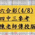 4月8日~六合彩~四中三參考~中大獎出國旅遊去~