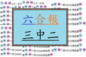 03月18日~~六合彩 六合報 【三中二參考】