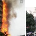 一男子欲輕生，在家中縱火點燃傢具，導致整棟居民樓被引燃燒了7層