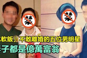 「吃軟飯」不敢離婚的五位男明星，妻子都是億萬富翁