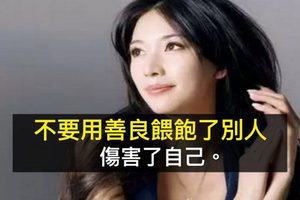 不要用善良餵飽了別人…傷害了自己。