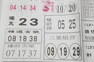 12/2-12/3  台北鐵報-今彩539參考