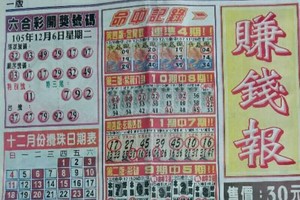 12/8 港六合 【賺錢報，聯贏彩報，六合彩明牌，千禧廣告】多張財報讓你參考，參考。