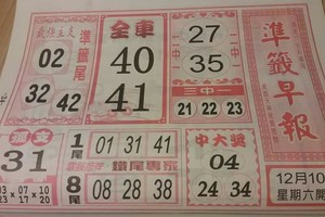 12/10 港六合 【準籤早報，善隱寺，雷公神，黑面天神，北區彩報，馬會圖，賀報】多張財報讓你參考，參考。