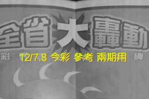 12/7.8 今彩 【大轟動】參考 兩期用