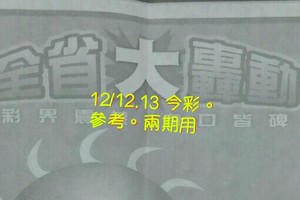 12/12.13 今彩 【大轟動】參考 兩期用