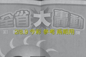 2/8.9 今彩 【大轟動】參考 兩期用