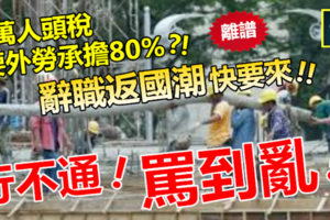 【僱主嘩然】罵到亂 !! 1萬人頭稅竟要外勞承擔80% ?! 外勞辭職返國潮一定來~~商家要叫救命