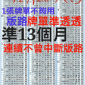 12/20六合彩一張牌單準光光超強版路準13個月不曾中斷過