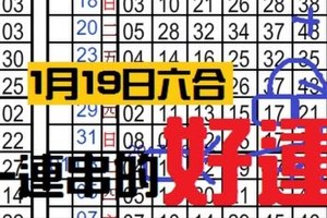 1月19日 六合彩 一連串的好運 ~~獨 支專車 ~~