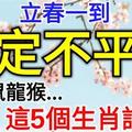 立春一到，這些生肖註定不平凡，生肖虎、生肖兔、生肖鼠、生肖龍、生肖猴...這5個生肖請看！