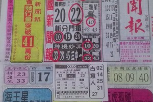 12/3 中國新聞報  六合參考