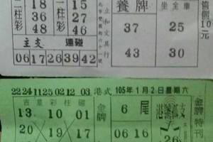 1/2 幸運彩報  六合參考