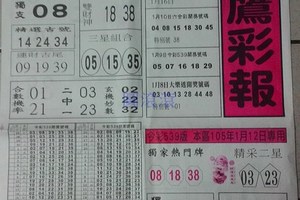 1/12 黑鷹彩報  六合參考