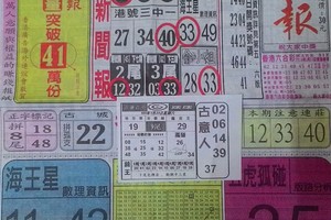 1/23 中國新聞報   六合參考