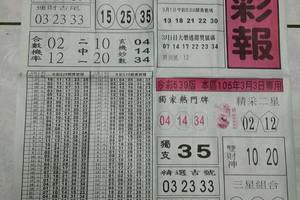 3/3 黑鷹彩報  六合參考