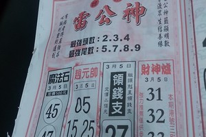 3/5 雷公神+善隱寺  六合參考