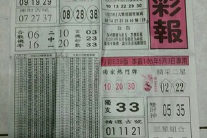 5/5 黑鷹彩報   六合參考