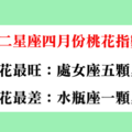 十二星座四月份桃花指數大公開，沒桃花的就在其他方面努力吧！