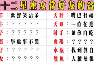 「友直」、「友諒」、「友多聞」和十二星座女當朋友的好處多到數不完啦！