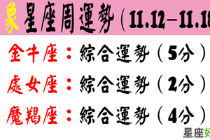 星座好朋友周運勢（11.12—11.18）：土象星座對任何事情都充滿了熱情