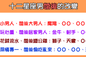 「男人婚後180度大轉變」十二星座男「婚前、婚後」的差別！這差太多了吧！