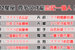 「不能愛你，卻又忘不了你」12星座 要多久才能「完全忘記」一個人！