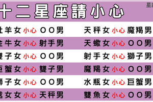 十二星座請小心！你最不該碰的星座就是「他」！你們的愛情只會很受傷！