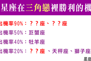 《愛情三人行》十二星座在「三角戀情」裡勝出的機率是多少！你能脫穎而出嗎！