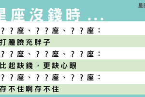 當十二星座沒錢的時候，會有怎樣的反應！雙魚座的太準！