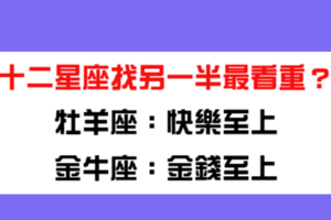 十二星座找另一半最看重的是哪一點，你具備了嗎！