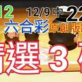 12/12 六合彩 原創雙拖版路 12/7 中 34 12/9 中 22 無料公開 精選三星 三中一  參考無絕對 ! ...