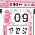 9月28日今彩539（黑面天神，準來仙，虎將公）參考看看