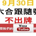 六合跟隨號-9月30日六合彩不出牌參考