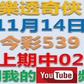 樂透奇俠-11月14日今彩539號碼預測-上期中02