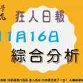 狂人日報今彩539綜合分析2017年11月16日準時開球