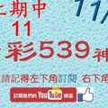 [今彩539神算] 11月18日 上期中11 4支 單號定位 雙號 拖牌