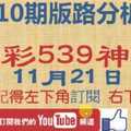 今彩539神算] 11月21日 獨支 10期版路分析