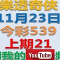 樂透奇俠-11月23日今彩539號碼預測-上期中21